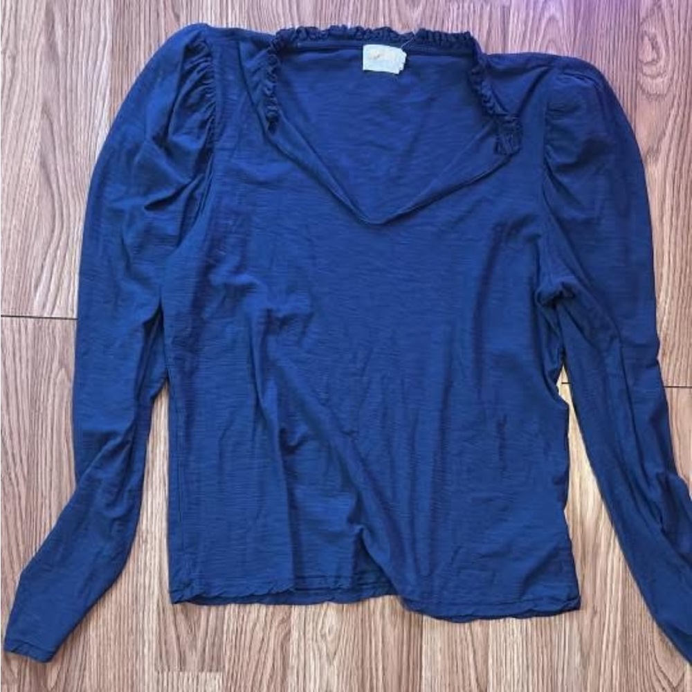 Women's Blue Long Sleeve Top